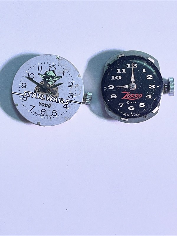 Lot Of Vintage Watch Parts Zoro Star Wars Yoda Parts/repair