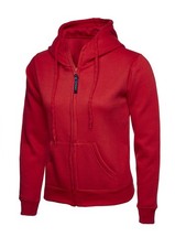Uneek Ladies Full Zip Hoodie Classic Fit, Pocket Heavyweight Leisure Top XS–3XL