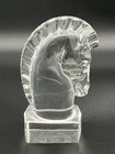 STEUBEN GLASS HORSE HEAD , SIDNEY WAUGH DESIGNER 1930 , ORIGINAL BOX and PAPERS