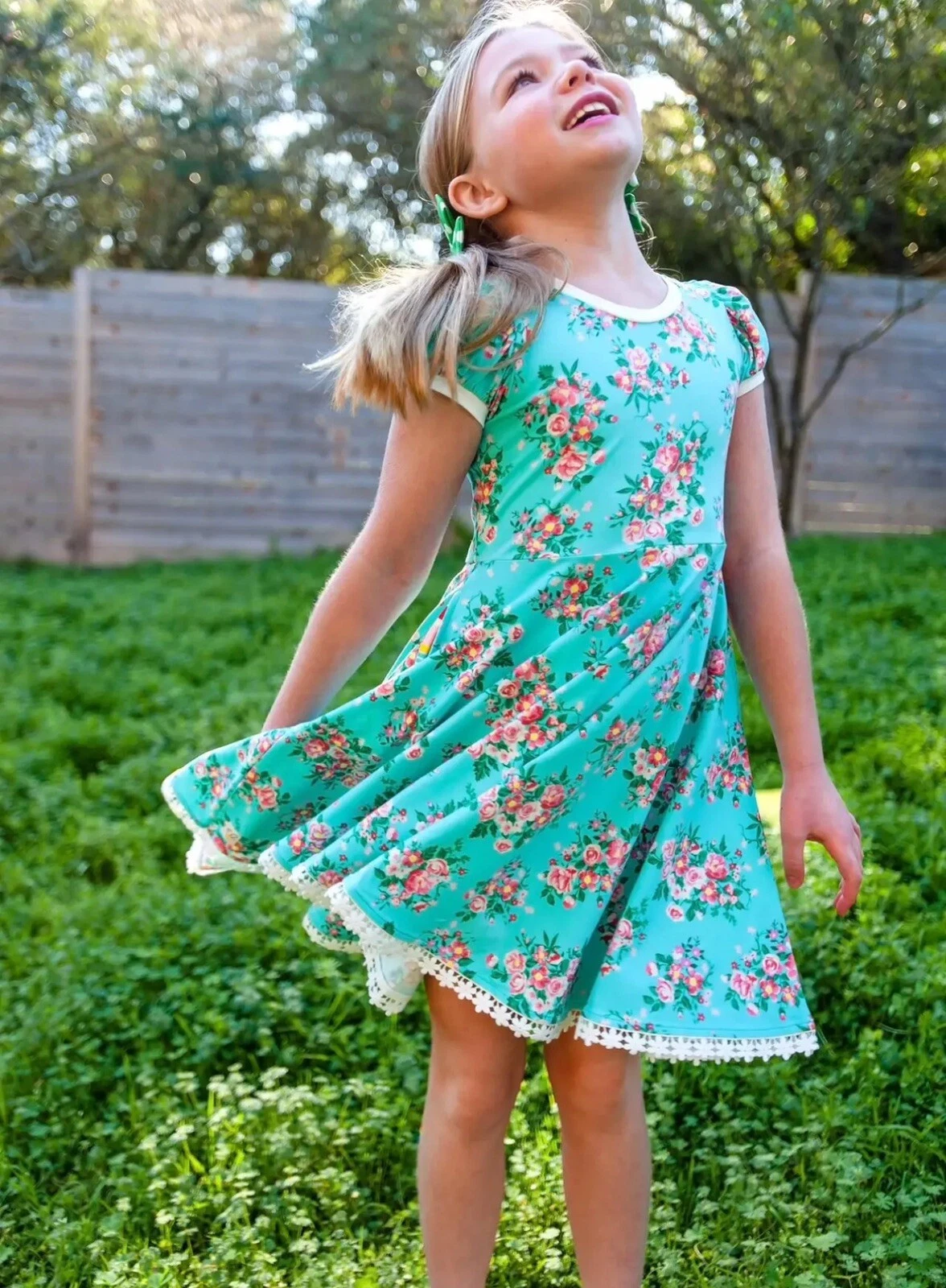 Girls Wildflowers clothing Blue Floral Dizzy Daisy Dress sz 14 EUC