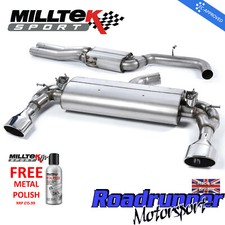 Milltek Audi RS3 8V Sportback Ab-Kat-Auspuff 3" VENTIL Res poliert SSXAU589