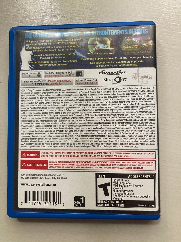 Playstation All Stars Battle Royale PS Vita eBay