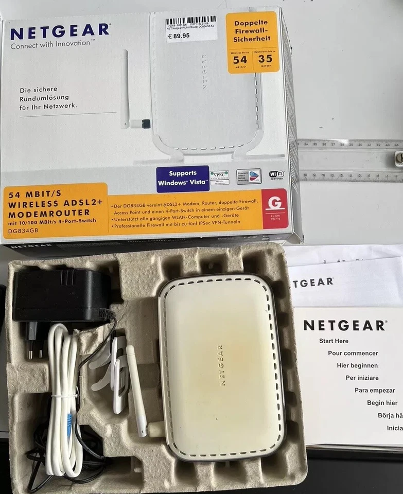Netgear Wireless ADSL2+ Modemrouter mit 4-Port-Switch DG834GB - Bild 4 von 4