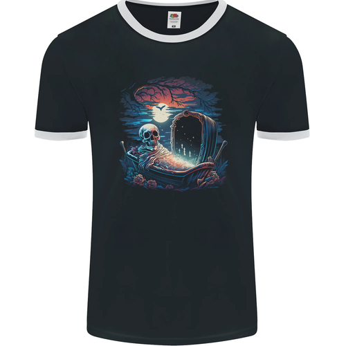 Halloween T- Rex E Scheletro Dinosauro T-Shirt 100% Cotone