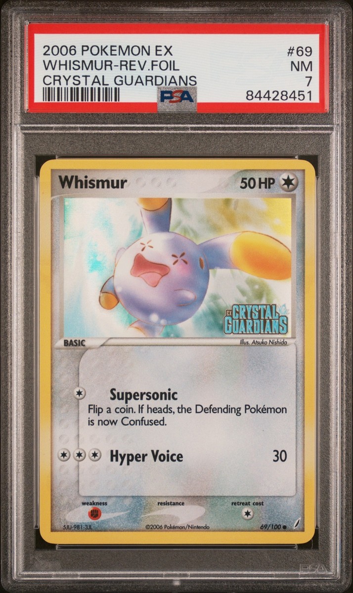 PSA 7 Whismur Reverse Foil Crystal Guardians #69 2006 Pokemon Ex