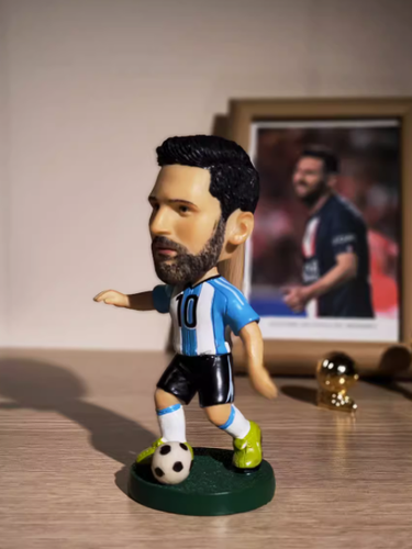 Resin Soccer Star Argentina Messi Bobblehead Figure Height 13CM - 第 2/3 張圖片