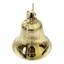 Solid Brass Ship Bell Nautical Hanging Door Bell With Wall Mounted Bracket