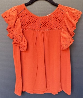 Allie Rose Women's Short-Sleeve Ruffled Top Size S