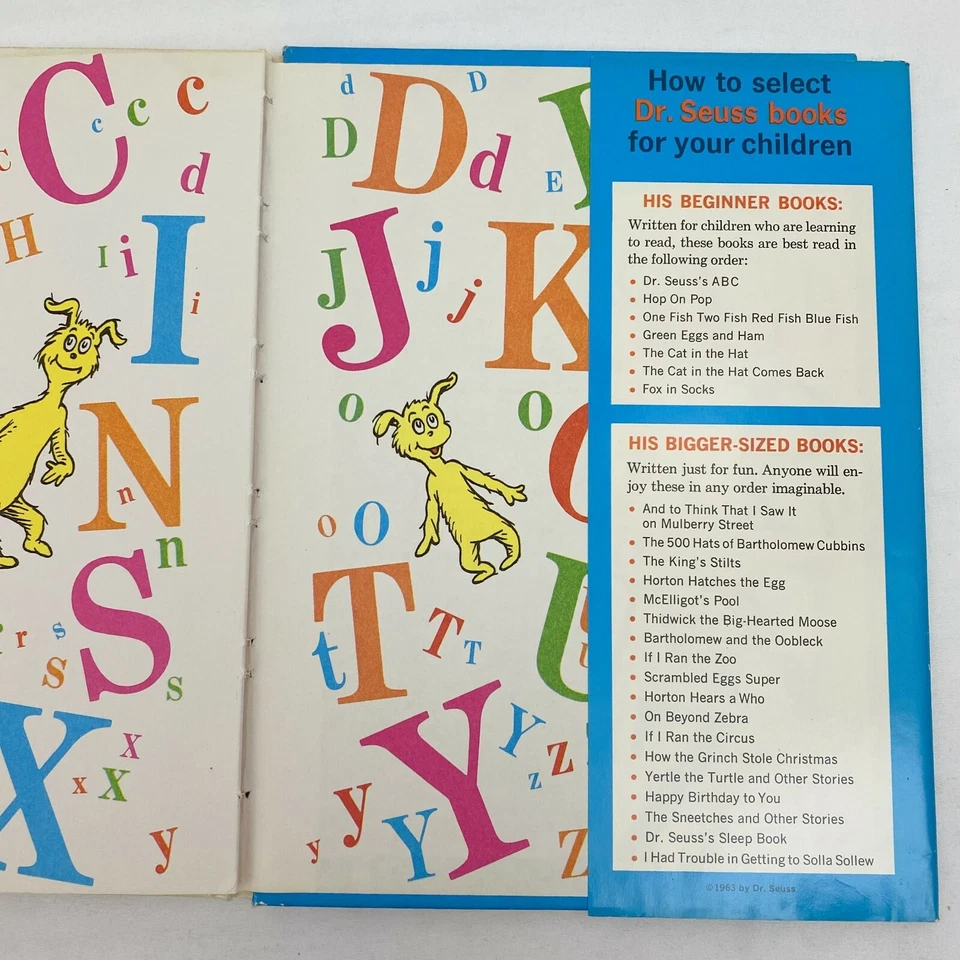 Dr Seuss ABC Book 1st Edition 1963 with Dust Jacket Beginner Books - Image 4 of 4