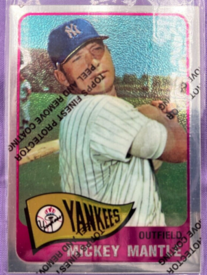 1996 Finest Mickey Mantle Insert Card #15 1965 Topps #350 - Rare Baseball Card 1996 Finest Mickey Mantle Insert Card #15 1965 Topps #350 - Rare Baseball Card