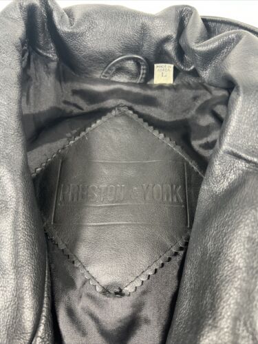 Preston & York Women's Genuine Pig Skin Leather Jacket, Black Size L - Picture 4 of 14