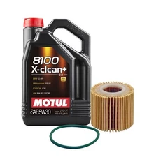 5L Motul 8100 X-CLEAN + 5W30 Wix Filter Motor Oil Change Kit API SN/CF