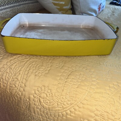 Vintage DANSK IHQ KOBENSTYLE YELLOW ENAMEL 10 x 13