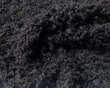 Super Luxury Faux Fur Fabric Material CURLY BLACK