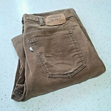 Vintage Levis Brown Tan Corduroy Pants 34x36 Talon 42 Cords PATCHES WEAR STAINS