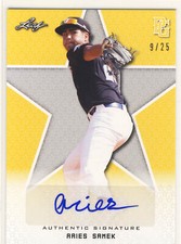 ARIES SAMEK 2020 Leaf Perfect Game PG Yellow AUTO /25 CLEMSON
