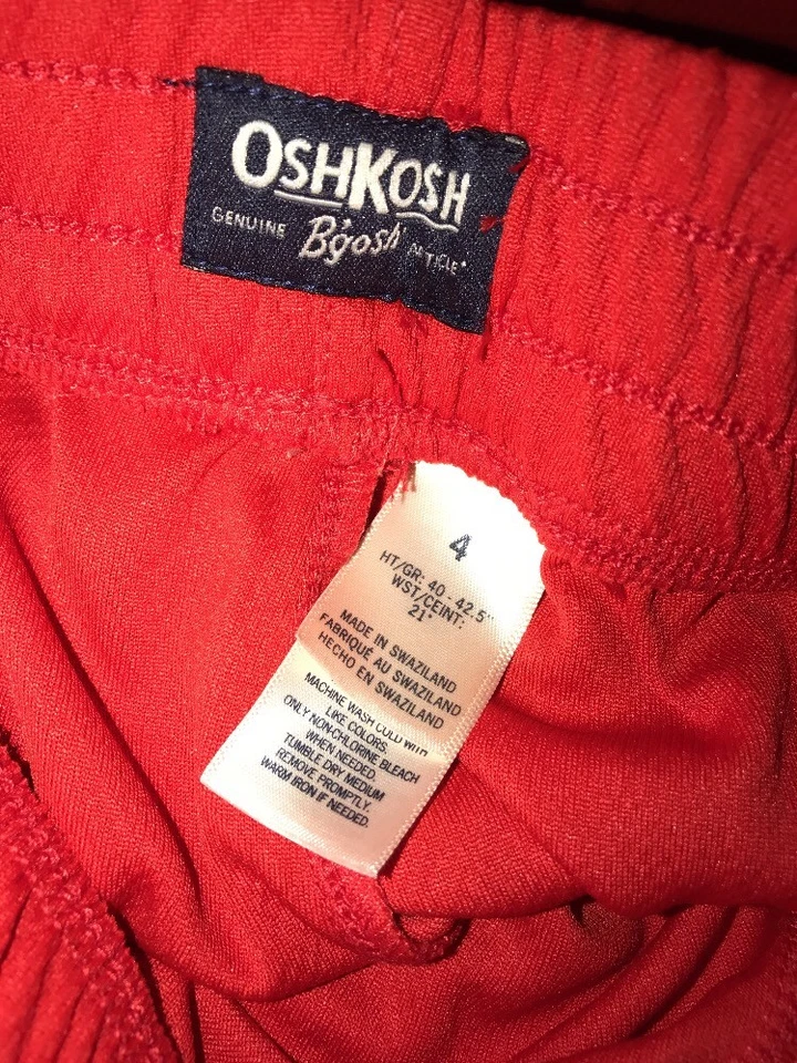 Pantalones Cortos OshKosh B'gosh Niños "1895" Gráfico Malla ROJO/AZUL MARINO/BLANCO Talla 4 Nuevos con Etiquetas  Foto 4 de 4
