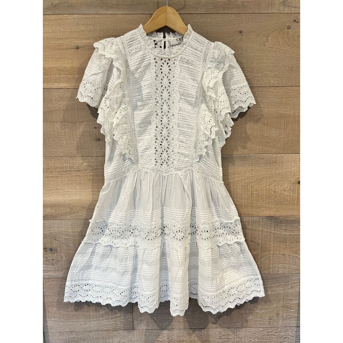 SEA NEW YORK GEORGINA EYELET white COTTON TUNIC DRESS SIZE SEA NEW YORK GEORGINA EYELET white COTTON TUNIC DRESS SIZE