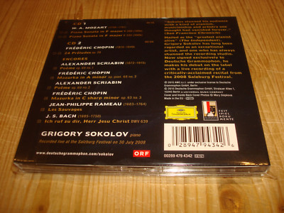 GRIGORY SOKOLOV The Salzburg Recital DGG 2CD 4794342 Signed