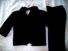 Boy 2: BLACK FORMAL TUXEDO: PANTS, SHIRT, VEST, COAT, BOWTIE