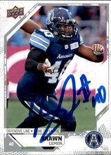 Shawn Lemon Signed 2019 Upper Deck CFL Football card Toronto Argonauts