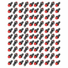 100 Pcs 250V 3A 2 Terminal SPST On/Off Momentary Red Push Button Switch