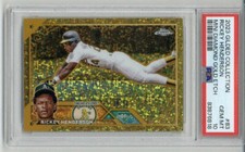 2023 TOPPS GILDED COLLECTION MINI DIAMOND GOLD ETCH RICKEY HENDERSON /50 PSA 10