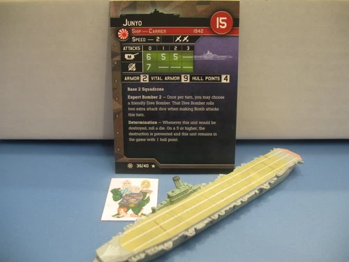 =Axis Allies War at Sea CONDITION ZEBRA Junyo 36/40 with card=