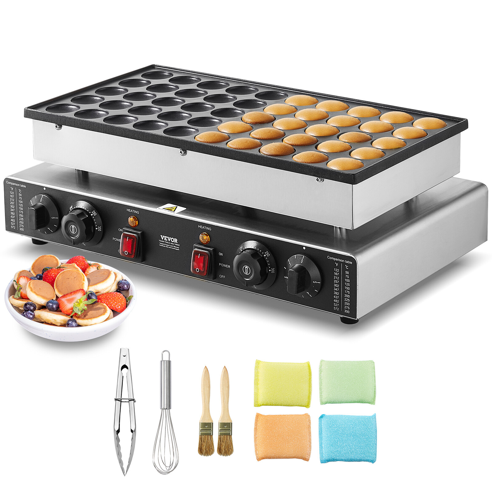 Machine à Poffertjes VEVOR 43 mm - Idéal pour les Brunchs et les Goûters d'Enfants