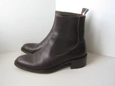 Davids Womens 36 Chelsea Ankle Boots Chestnut Brown Leather Pointed Toe Italy