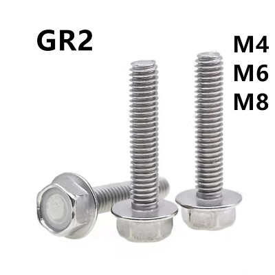 M4 M6 M8 Titanium Hexagon Flange Bolts Hex Flange Head Screws
