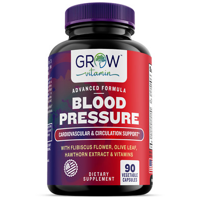 Blood Pressure Support Supplement | Cardiovascular Health | 90 Count, EXP 08/24