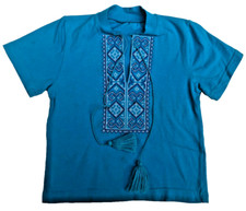 Ukrainian Embroidery Toddler Boy Short Sleeve T-Shirt Vyshyvanka Size 98 EU/3T