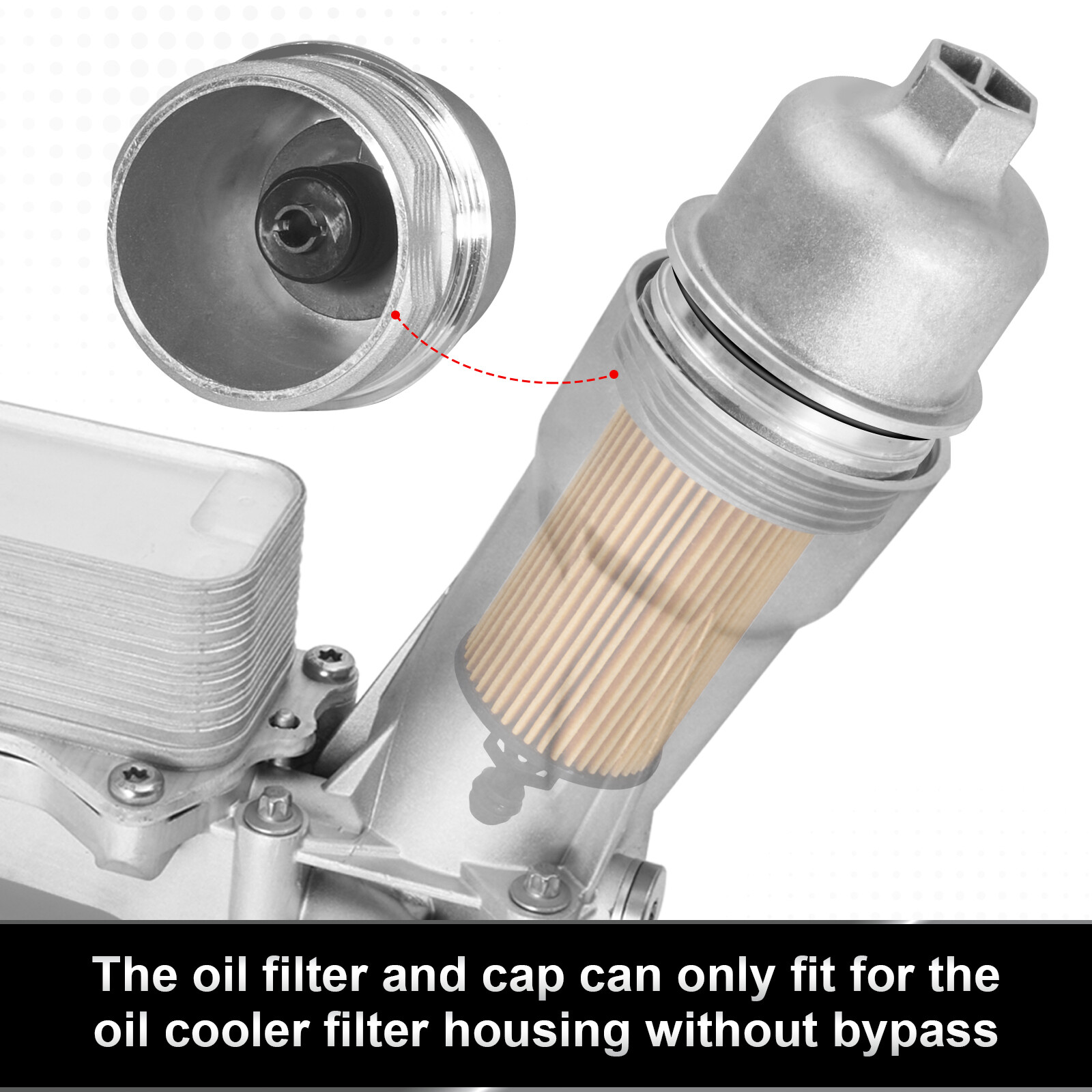 917-190 Upgrade Aluminum Oil Filter Housing Cap with Oil Filter For Dodge Jeep