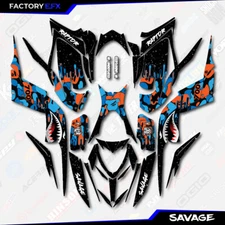 Blue & Orange Savage Camo Racing Graphics kit fits Yamaha Raptor 700 13-25 decal