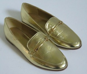 womens gold loafers shoes