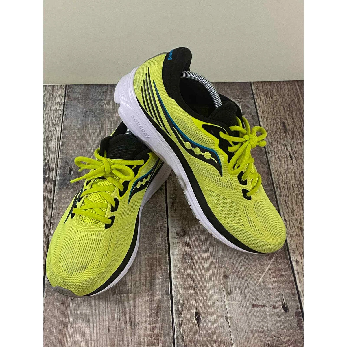 SAUCONY Men s Ride Yellow PWR RUN Ride 14 Neutral Running Shoes Size 10.5 S20650