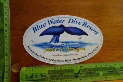 Alter Aufkleber Reise Ungarn Blue Water Dive Resort Mike Margret Hurghada Arabia