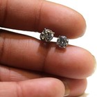 New IGI 14k white gold 1.57ct I1 VS J K round lab created  diamond stud earrings — photo 8