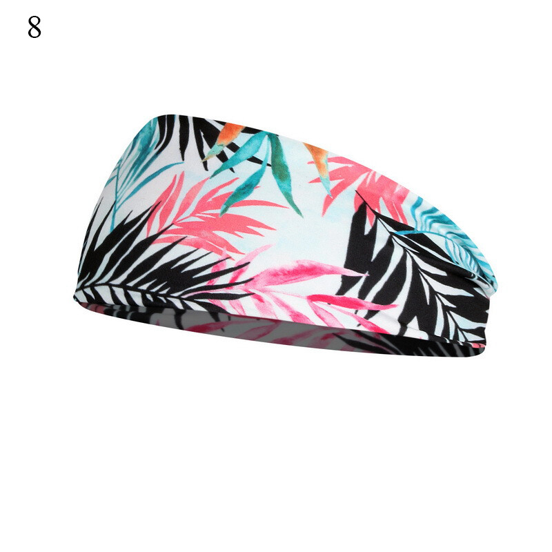 Women Wide Elastic Turban Head Wrap Headband Sweat Sport Yoga HairBand