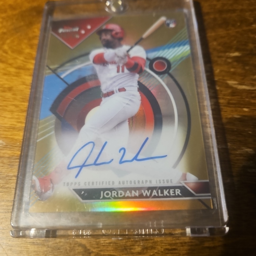 Jordan Walker 2023 Topps Finest - Finest Autographs RC Gold Refractor # 14/50