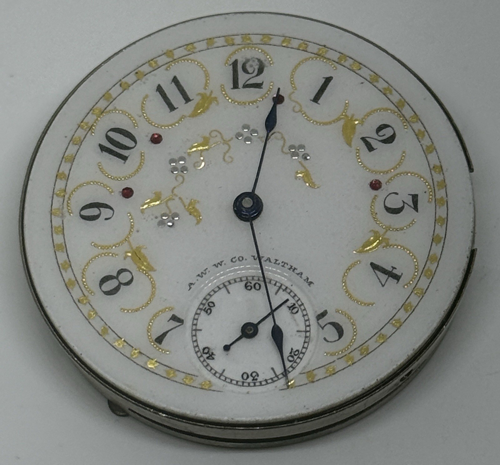 Waltham Pocket Watch Movement 1890 6s 11 Jewels Runs but may need a service