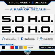 5.0 H.o. Hood Scoop Vinyl Decals 79-93 Mustang Gt V8 Sn95 S197 Coyote Foxbody