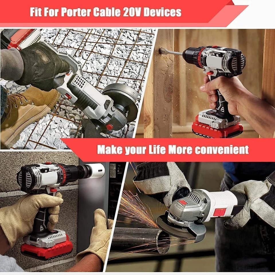 Paquete de 6~1 para CABLE PORTER 20V batería de iones de litio 6.0AH 20V máximo PCC680L PCC685L Foto 2 de 4