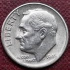 1949 S Roosevelt Dime 10c Silver Early San Francisco Date - High Grade #97479