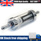 UNIVERSAL Chrome & Glass Fuel Petrol Diesel Inline Filter 5/16" 8mm