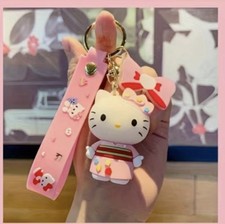 Hello Kitty Adorable Keychain 3D Figure Backpack Luggage Clip Wristlet