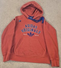 Adidas Women's Originals Trefoil logo hoodie Red Blue UK Size 10