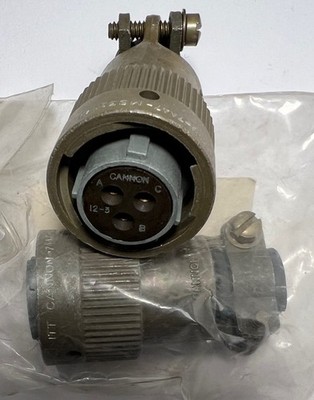 1 (ea)   Connector plug, Cannon MS3116F12-3S, 3 pole, bayonet quick connect