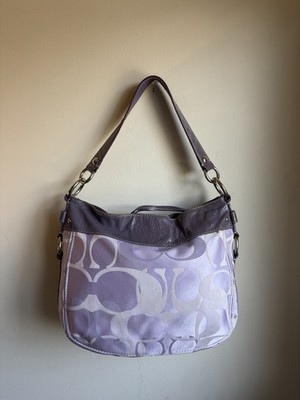 Vintage 2000s Y2K Coach Lavender Optic Signature Zoe Hobo Bag
